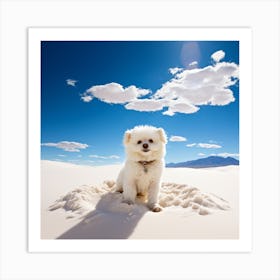 White Sand Dog 1 Art Print