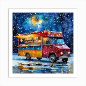 Food Truck In The Snow Art Print