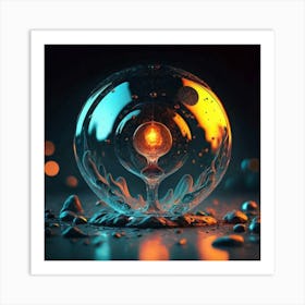 Light Bulb In A Glass Ball Art Print