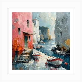 Boats In The Harbor, Abstract Expressionism, Minimalism, and Neo-Dada Art Print