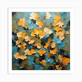 Tropical leaves of ginkgo biloba 2 Art Print