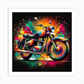 Colorful Motorcycle Art Print