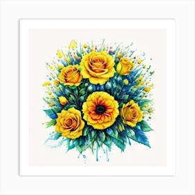 Yellow Roses Art Print