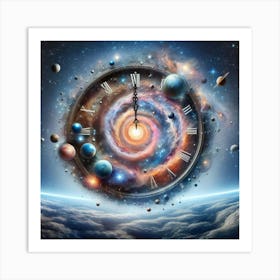 Clock In Space 1 Art Print