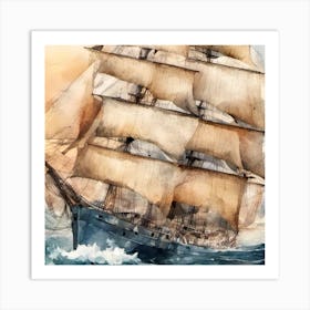 Sailing Ship In The Ocean Art Print