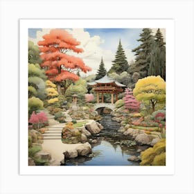 In The Garden Japanese Friendship Garden Art Print 1 Art Print