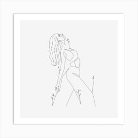 Dancing Woman Line Art Art Print