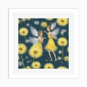 Dandelion Fairies Art Print