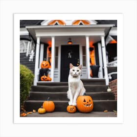 Halloween Cat 35 Art Print