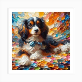 Dog With A Bow Art Print