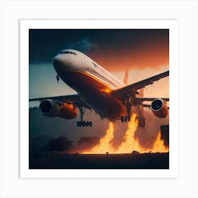 Airplane On Fire (26) Art Print