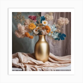 Gold Vase 3 Art Print