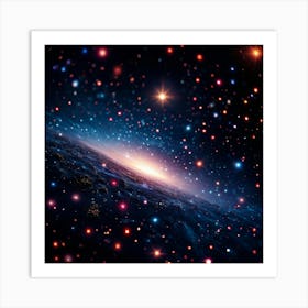 Abstract Illustration Showcasing The Rich Tapestry Of Cosmos With Contrasting Patterns Of Bright Fl (5) Art Print