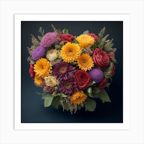 Heart Shaped Bouquet Art Print