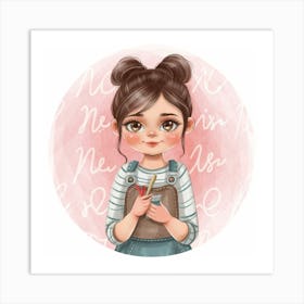 Little Girl Painting Art Print