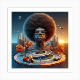 Man With Afro Art Print