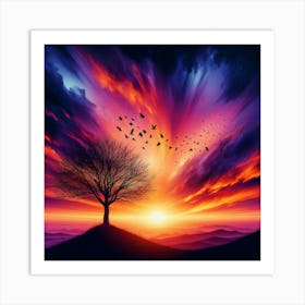 Sunset - Sunset Stock Videos & Royalty-Free Footage 2 Art Print