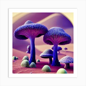 Futuristic Mushrooms Art Print