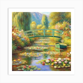 Water Lily Bridge 1 Art Print