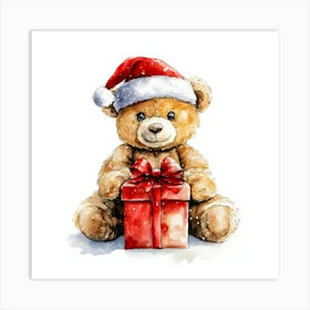 Cute Christmas Gift Idea - Teddy Bear Art Art Print