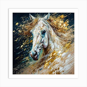 Oil Paint Brush Strokes Sparkles Glitter An (2) Art Print