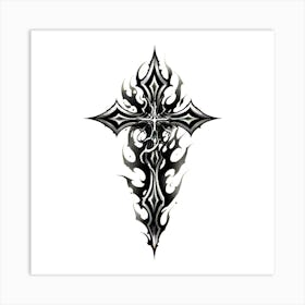 Cross Tattoo Design 2 Art Print