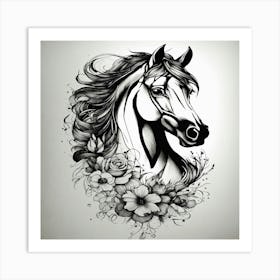 Horse Tattoo Art Print