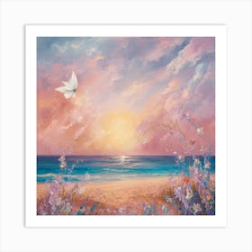 Sunset At The Beach Art Print