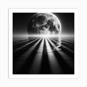 Moon Over The Water Art Print