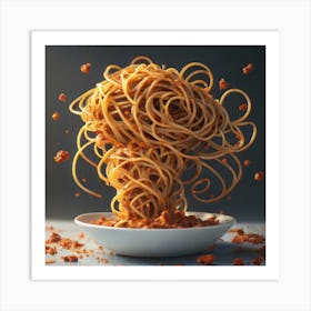 Spaghetti Exploding 1 Art Print