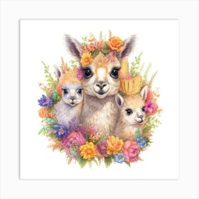 Llama Family Art Print