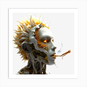 Biomechanical Smoke Art Print