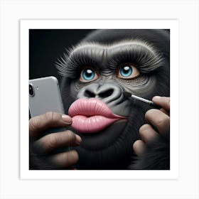 Gorilla Makeup Art Print