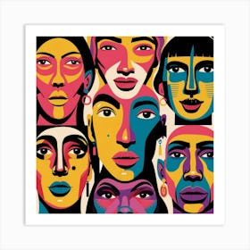 Women'S Faces 5 Art Print