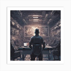 Futuristic Office 8 Art Print