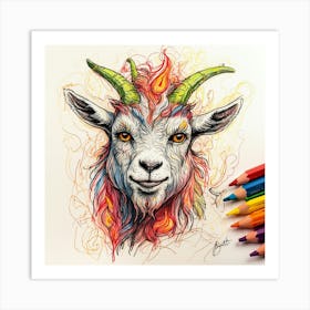 Goat Head 19 Art Print