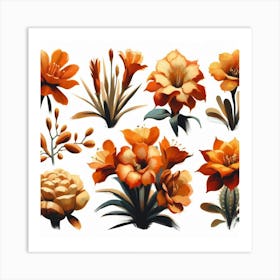 Orange flower 4 Art Print