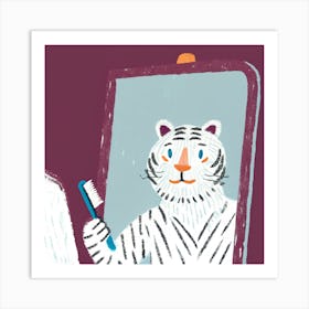 Tiger In The Mirror Art Print