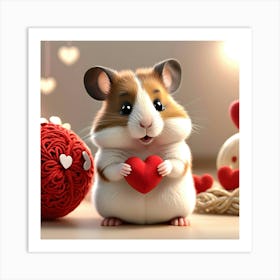 Valentines Hamster 10 Art Print