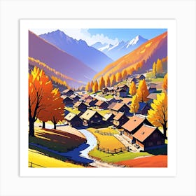 Autumn Village 25 Art Print