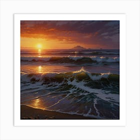 Sunset At The Beach 7 Art Print