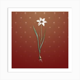 Vintage Lady Tulip Botanical on Falu Red Pattern n.2058 Art Print