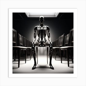 Skeleton Sitting In A Chair 4 Art Print