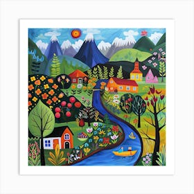 Kids Travel Illustration Patagonia 2 Art Print