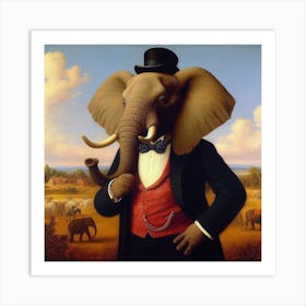 Elephant In A Suit Art Print