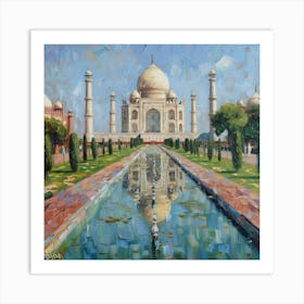 A Taj Mahal In Agra Oil Painting Illustration 1719953752 4 Art Print