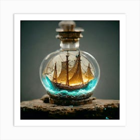 Ship In A Bottle 4 Art Print