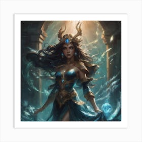 Azure Goddess Art Print