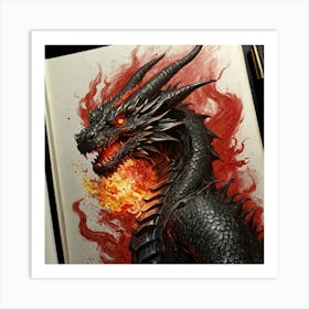 Dragon In Flames 3 Art Print