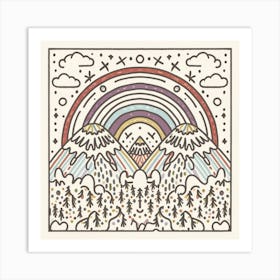 Rainbow In The Mountains Art Print